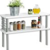 Keukenrek staand - FSC® Mdf - 2 Etages - Smal keukenrekje voor op aanrecht - Kruidenrek - 2 Laags Opbergrek