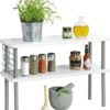 Keukenrek staand - FSC® Mdf - 2 Etages - Smal keukenrekje voor op aanrecht - Kruidenrek - 2 Laags Opbergrek - Afbeelding 2