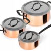 Chefkoch Luxe Design Koperen Kookset 3-delig inclusief Deksel