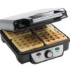 Bestron wafelmaker voor Brusselse wafels, antiaanbaklaag, 1100W, rvs