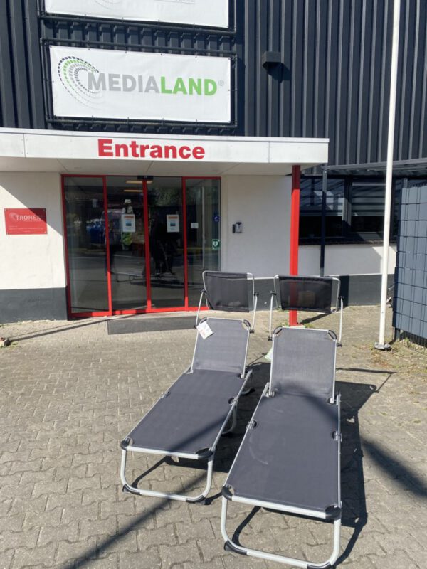 Opvouwbare tuinstoel - Met zonnescherm - Antraciet - Afbeelding 3