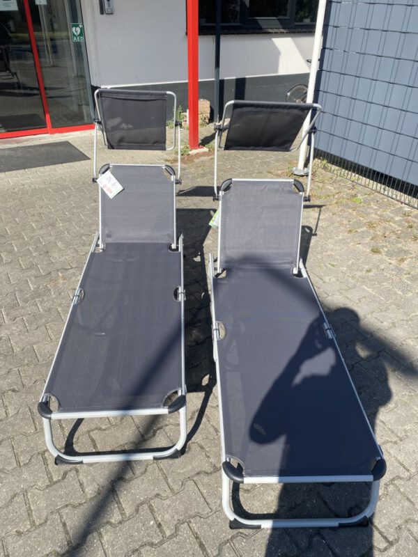 Opvouwbare tuinstoel - Met zonnescherm - Antraciet - Afbeelding 4