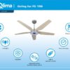 Qlima FC156 - Plafondventilator met LED verlichting - 5 bladen - Wifi bestuurbaar - Zomer en Winter - Afbeelding 4